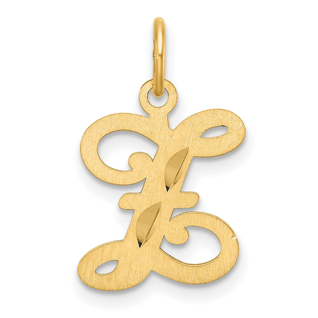 Diamond-cut Letter Z Initial Charm Pendant in Real 14k Yellow Gold