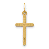 Cross Charm Pendant in Real 14k White Gold