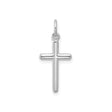 14k White Gold Cross Pendant, Modern Minimal Spiritual Design, High Polish Finish