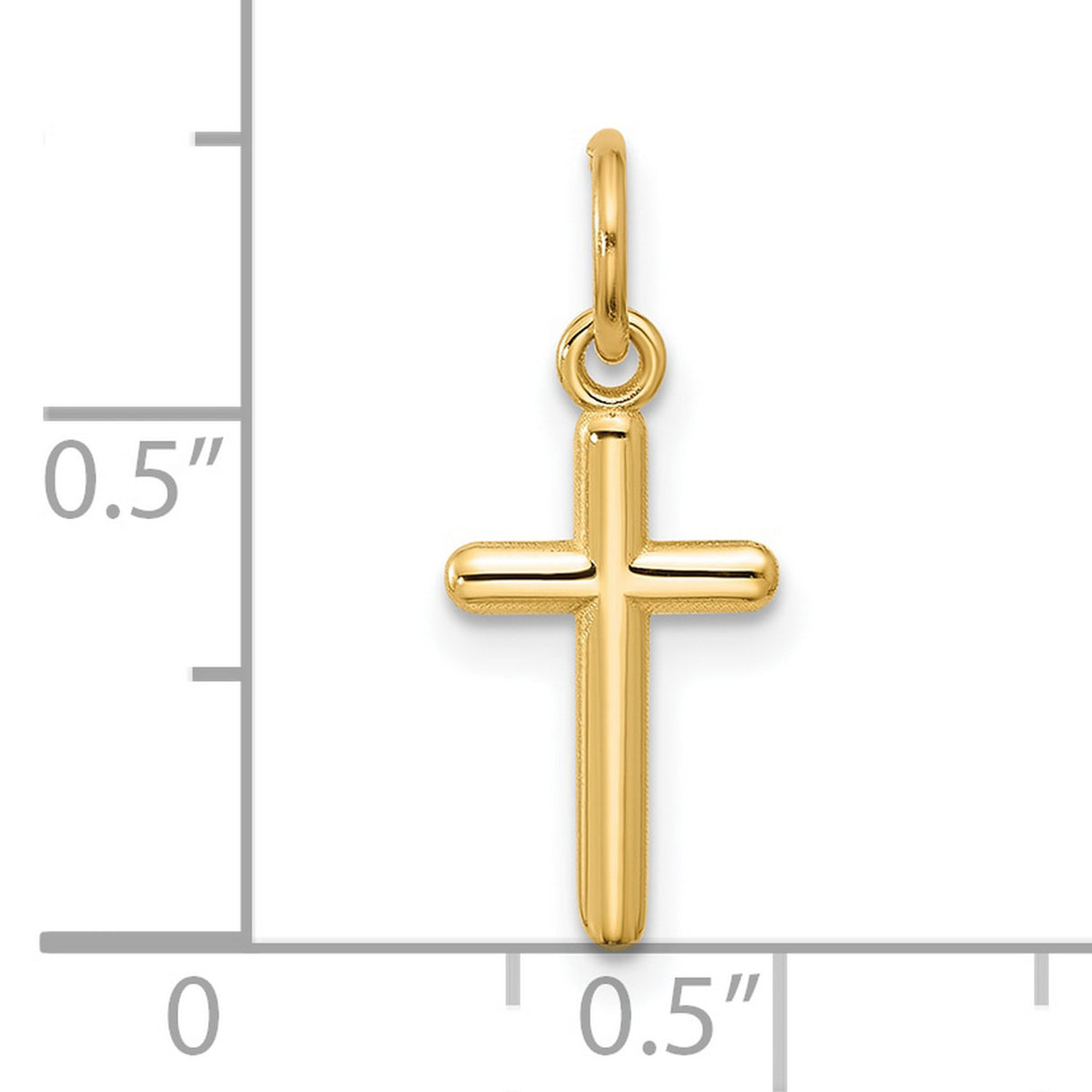 Cross Charm Pendant in Real 14k Yellow Gold