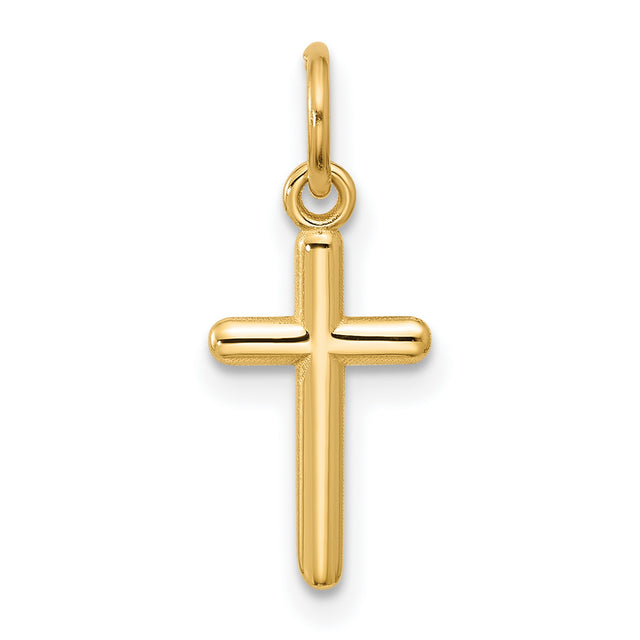 Cross Charm Pendant in Real 14k Yellow Gold