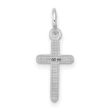 Cross Charm Pendant in Real 14k White Gold