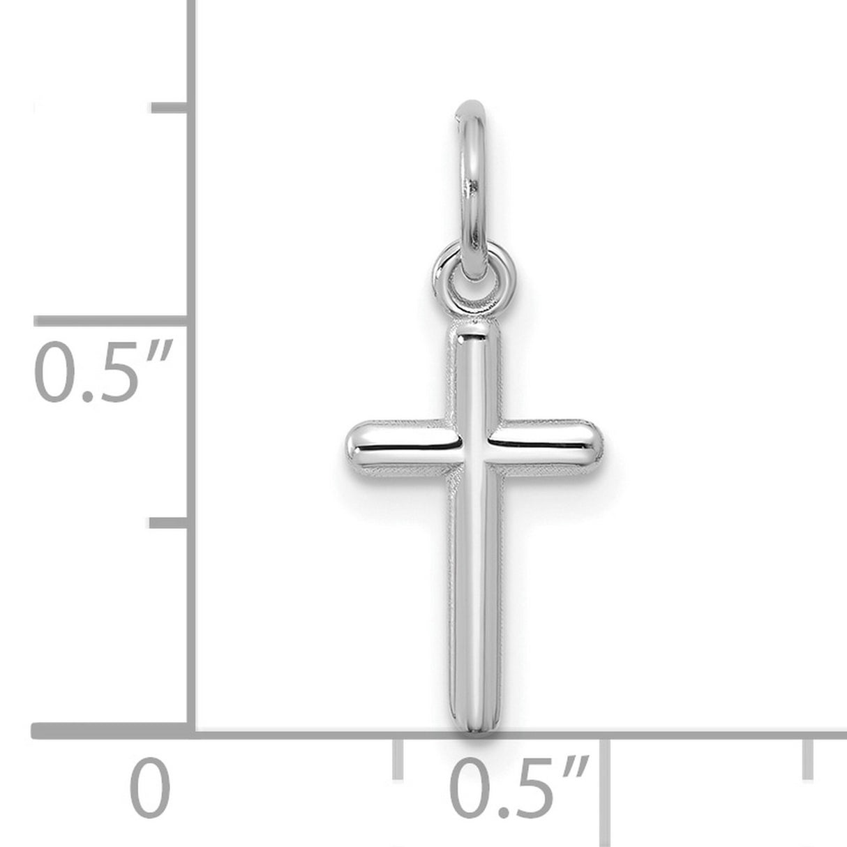 Cross Charm Pendant in Real 14k White Gold