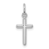 Cross Charm Pendant in Real 14k White Gold