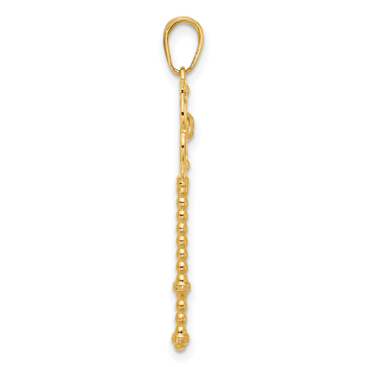 14k Multi-Tone Gold Key Pendant with Floral Filigree Design, Vintage Style Charm for Women