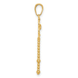 14k Multi-Tone Gold Key Pendant with Floral Filigree Design, Vintage Style Charm for Women