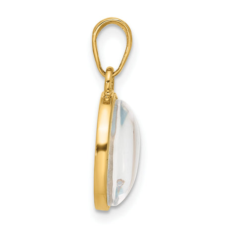 14k Yellow Gold Pendant with Blue Enamel Baby Footprints, Its a Boy Design for Women
