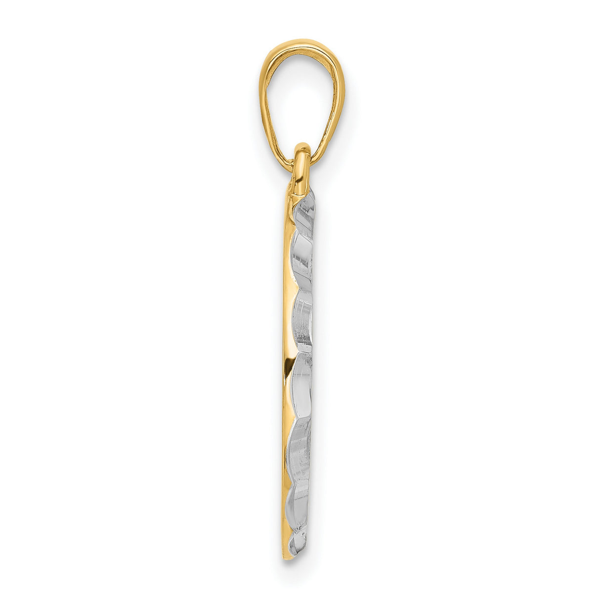 14k Multi-Tone Gold Round Pendant with Baby Footprints, Heart, and Its a Boy Charm