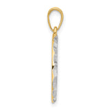 14k Multi-Tone Gold Round Pendant with Baby Footprints, Heart, and Its a Boy Charm