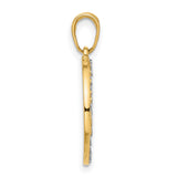 14k Multi-Tone Gold Its a Boy Pendant with Diamond-Cut Border and Rhodium Accent