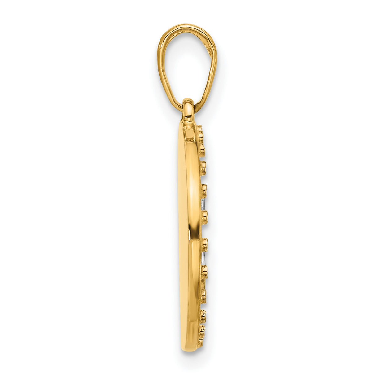 14k Yellow Gold and Rhodium Pendant, Its a Girl Text, Baby Girl Keepsake for Women