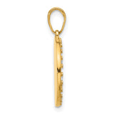 14k Yellow Gold and Rhodium Pendant, Its a Girl Text, Baby Girl Keepsake for Women