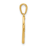 14k Multi-Tone Gold Heart Pendant with Openwork Hand in Heart and Leaf Design
