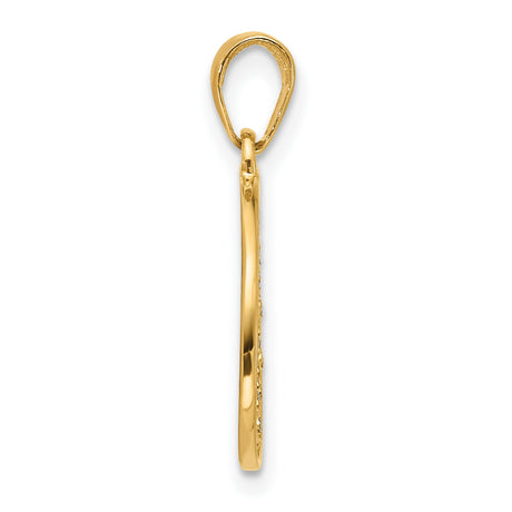 14k Two-Tone Gold Pendant, Flower of Life Design with Diamond Cut Accents, Geometric Spiritual Jewelry