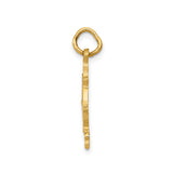 14k Yellow Gold Ship Wheel Pendant, Nautical Helm Charm, Unisex Maritime Jewelry