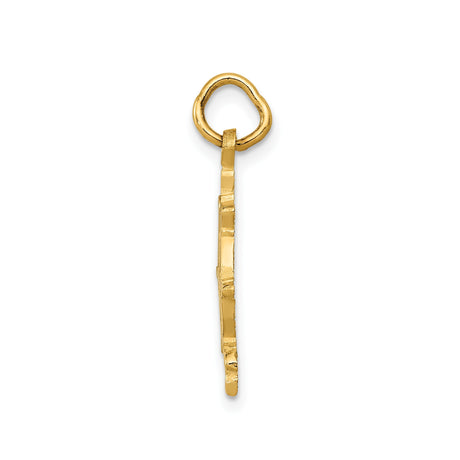 14k Yellow Gold Ship Wheel Pendant, Nautical Helm Charm, Unisex Maritime Jewelry