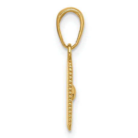 14k Yellow Gold and Rhodium Pendant with Sunburst Design, Rectangular Mixed Metal Charm