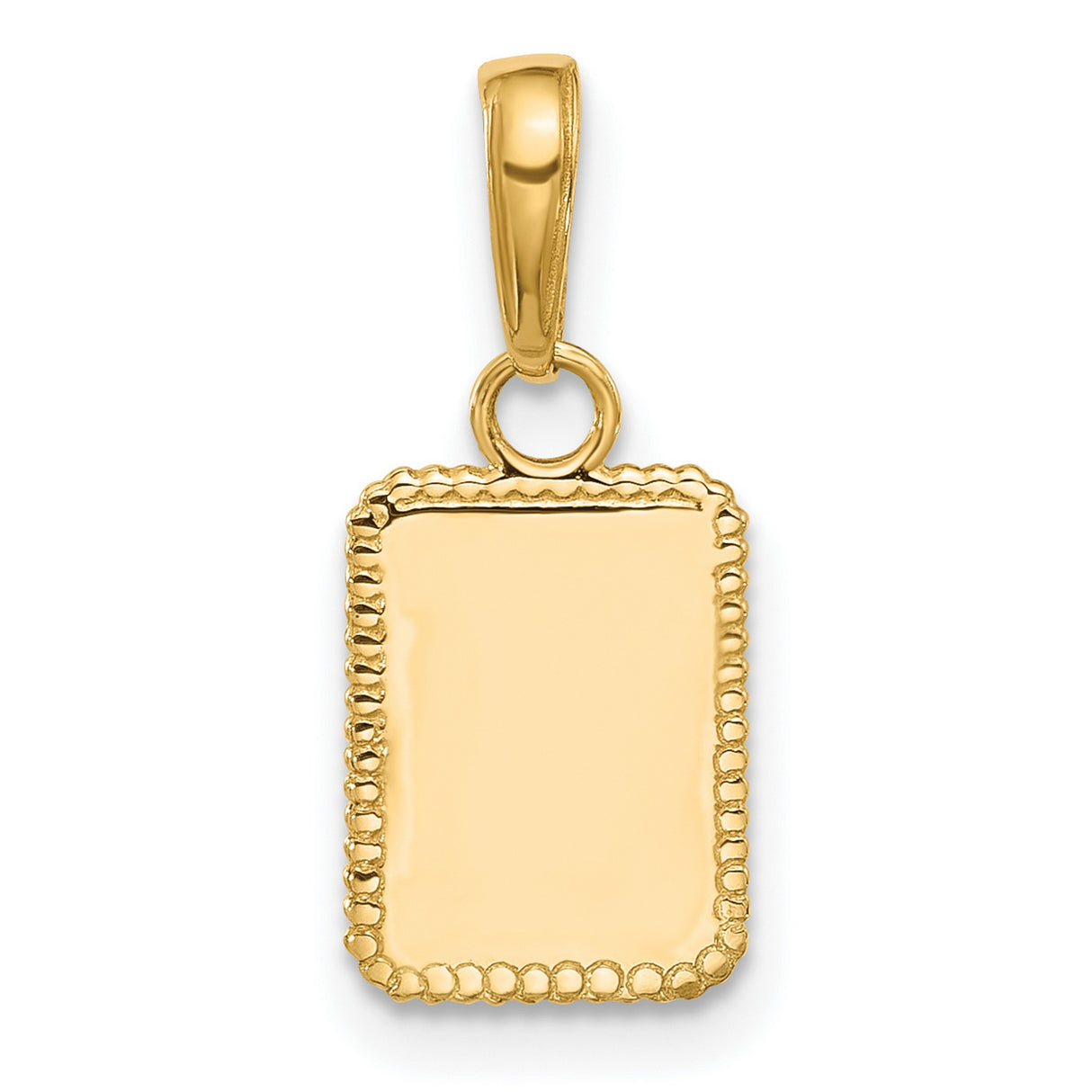 14k Yellow Gold and Rhodium Pendant with Sunburst Design, Rectangular Mixed Metal Charm