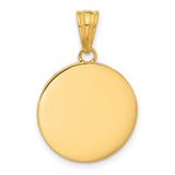 14k Yellow Gold Two-Tone Celestial Pendant with Sun, Moon and Stars, Blue Enamel Medallion