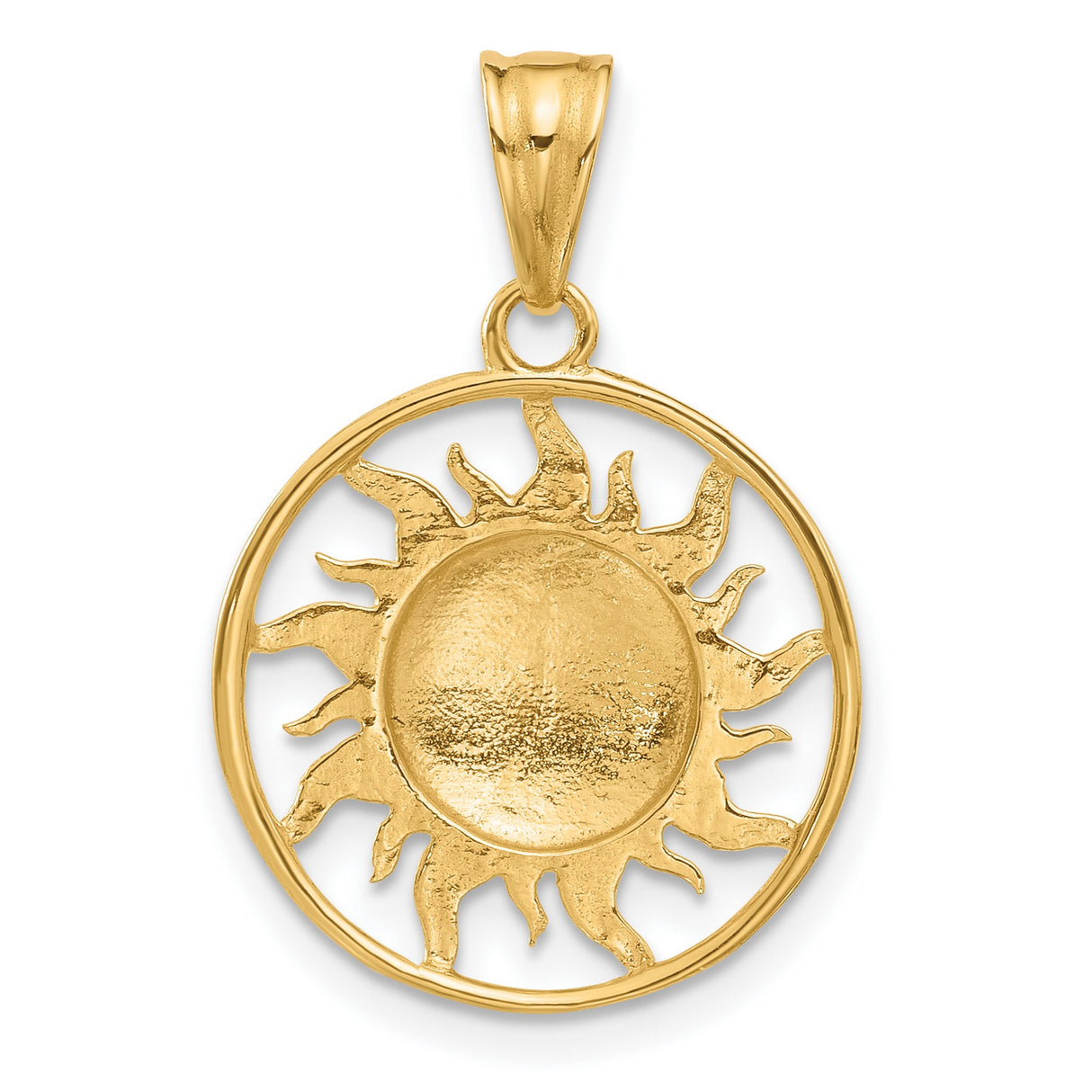 14k Two-Tone Gold Sun and Moon Pendant with Diamond-Cut Celestial Design