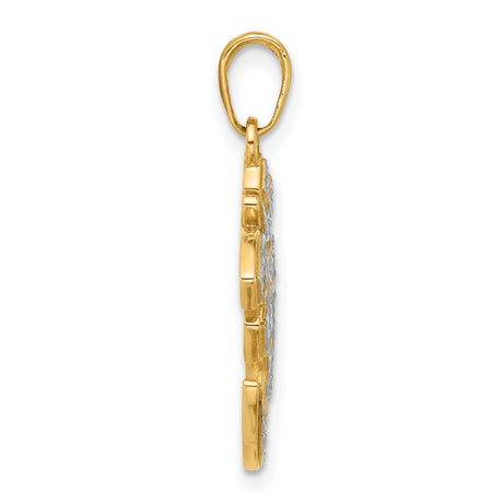 14k Multi-Tone Gold Om Pendant, Hindu Sacred Symbol, Meditation and Yoga Charm