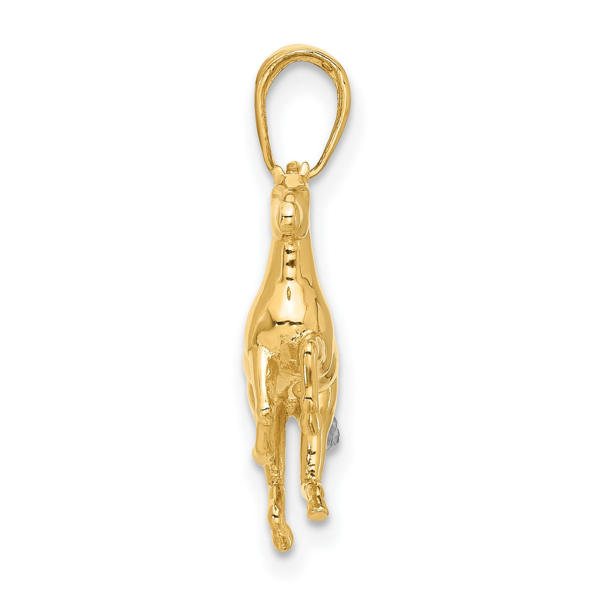 14k Multi-Tone Gold Horse Pendant with Rearing Stallion Design