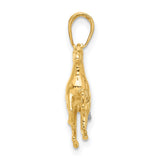 14k Multi-Tone Gold Horse Pendant with Rearing Stallion Design