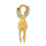 14k Multi-Tone Gold Moose Pendant, Rustic Wilderness Animal Charm for Men or Unisex Wear