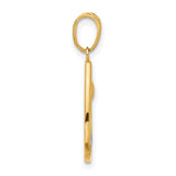 14k Multi-Tone Gold Teardrop Pendant with Palm Tree, Sun, and Textured Waves