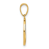 14k Yellow Gold Palm Tree Pendant with Sun and Ocean Wave Design, Tropical Island Charm