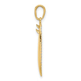 14k Multi-Tone Gold Marquise Pendant with Faceted Rhodium Bead Detail, Minimalist Layering Design