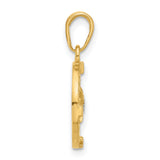 14k Multi-Tone Gold Compass Pendant with Starburst Design and Directional Symbol