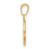 14k Multi-Tone Gold Compass Rose Pendant with Diamond Cut Accents, Nautical Theme for Women