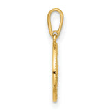 14k Yellow Gold Compass Rose Pendant with Cubic Zirconia, Nautical Design and Star Accents