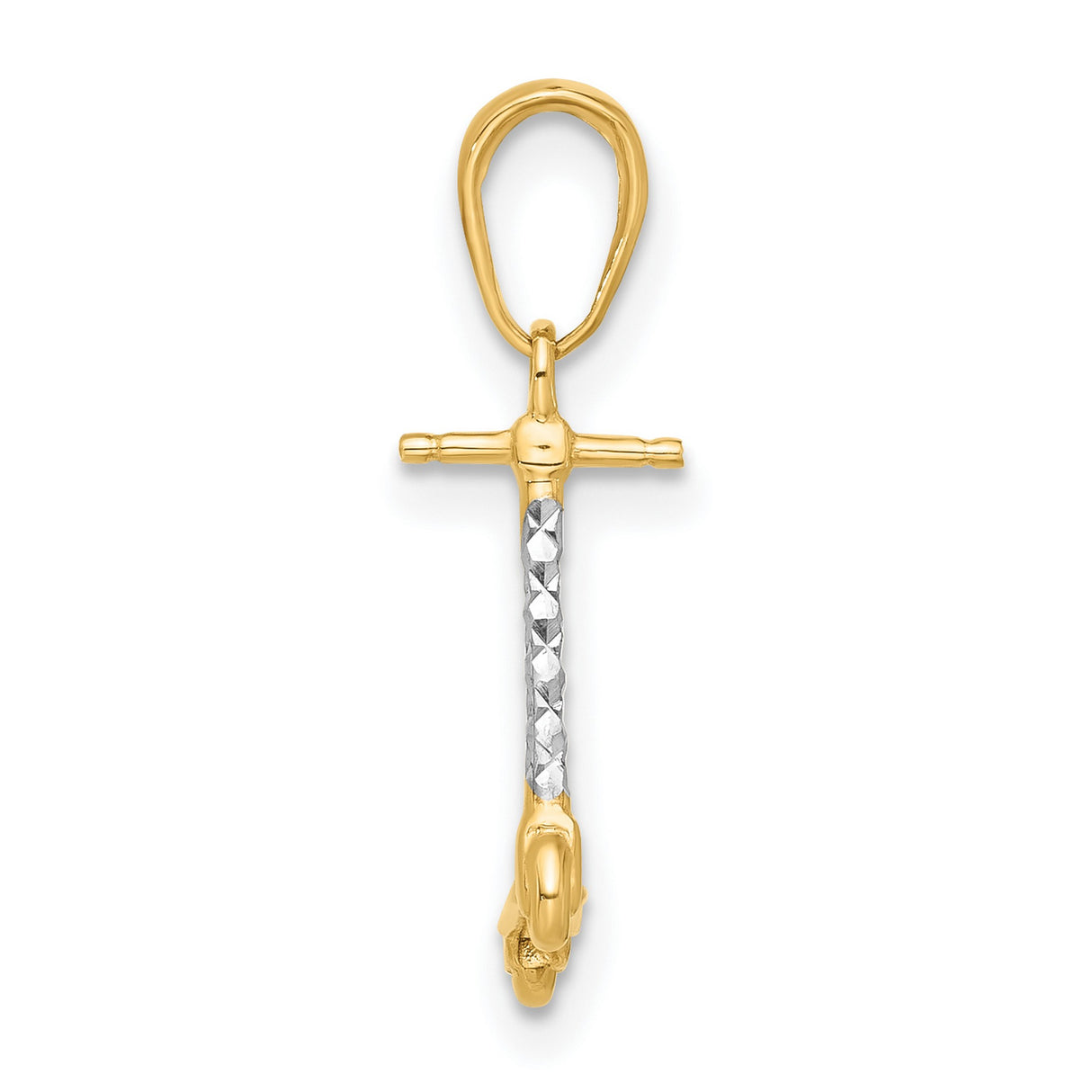 14k Yellow Gold Scooter Pendant, Textured and Polished Mini Kick Scooter Charm, Unisex Jewelry