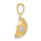 14k Multi-Tone Gold Soccer Ball Pendant, Two-Tone Sports Charm for Men or Unisex