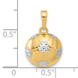 14k Multi-Tone Gold Soccer Ball Pendant, Two-Tone Sports Charm for Men or Unisex