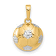 14k Multi-Tone Gold Soccer Ball Pendant, Two-Tone Sports Charm for Men or Unisex