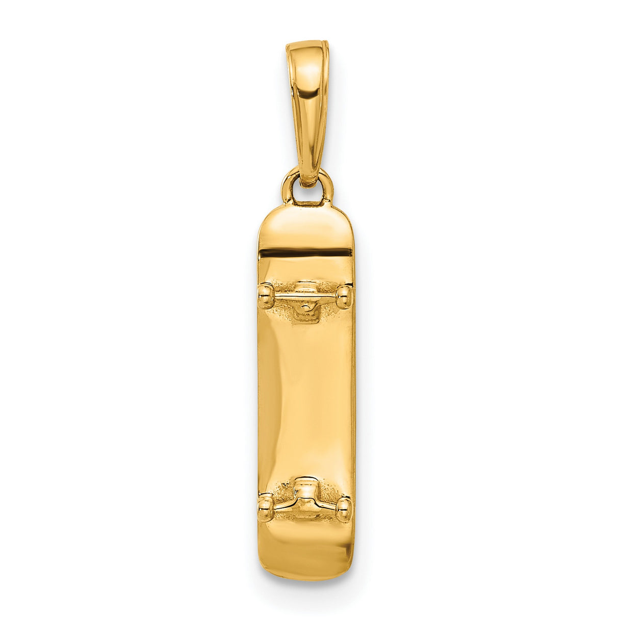14k Multi-Tone Gold Bar Pendant with Rhodium Accent and Diamond Cut Texture for Women