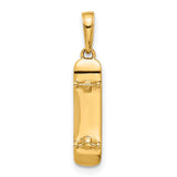 14k Multi-Tone Gold Bar Pendant with Rhodium Accent and Diamond Cut Texture for Women