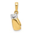 14k Multi-Tone Gold Boxing Glove Pendant with Rhodium Accent, Polished Sports Symbol for Men or Unisex