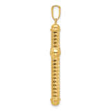 14k Yellow Gold Cross Pendant, Diamond Cut Polished Religious Jewelry for Men and Women