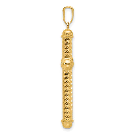 14k Yellow Gold Cross Pendant, Diamond Cut Polished Religious Jewelry for Men and Women