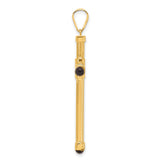 14k Yellow Gold Cross Pendant with Black Onyx Inlay, Sleek Modern Design for Men and Women