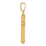 14k Yellow Gold Cross Pendant with Mirror Finish and Beveled Edge Design