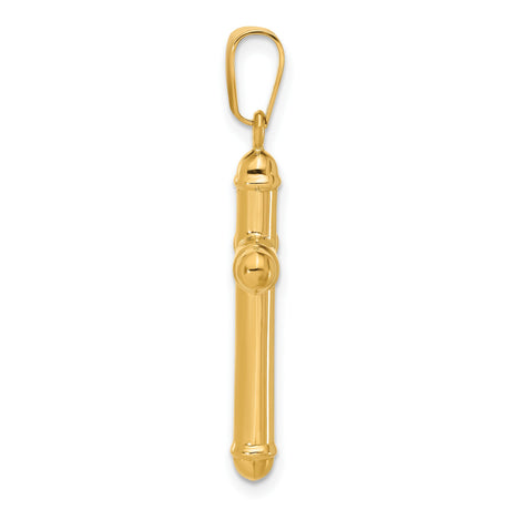 14k Yellow Gold Cross Pendant with Mirror Finish and Beveled Edge Design