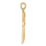 14k Yellow Gold Cross Pendant, Polished Religious Charm with Sleek Modern Design, Unisex