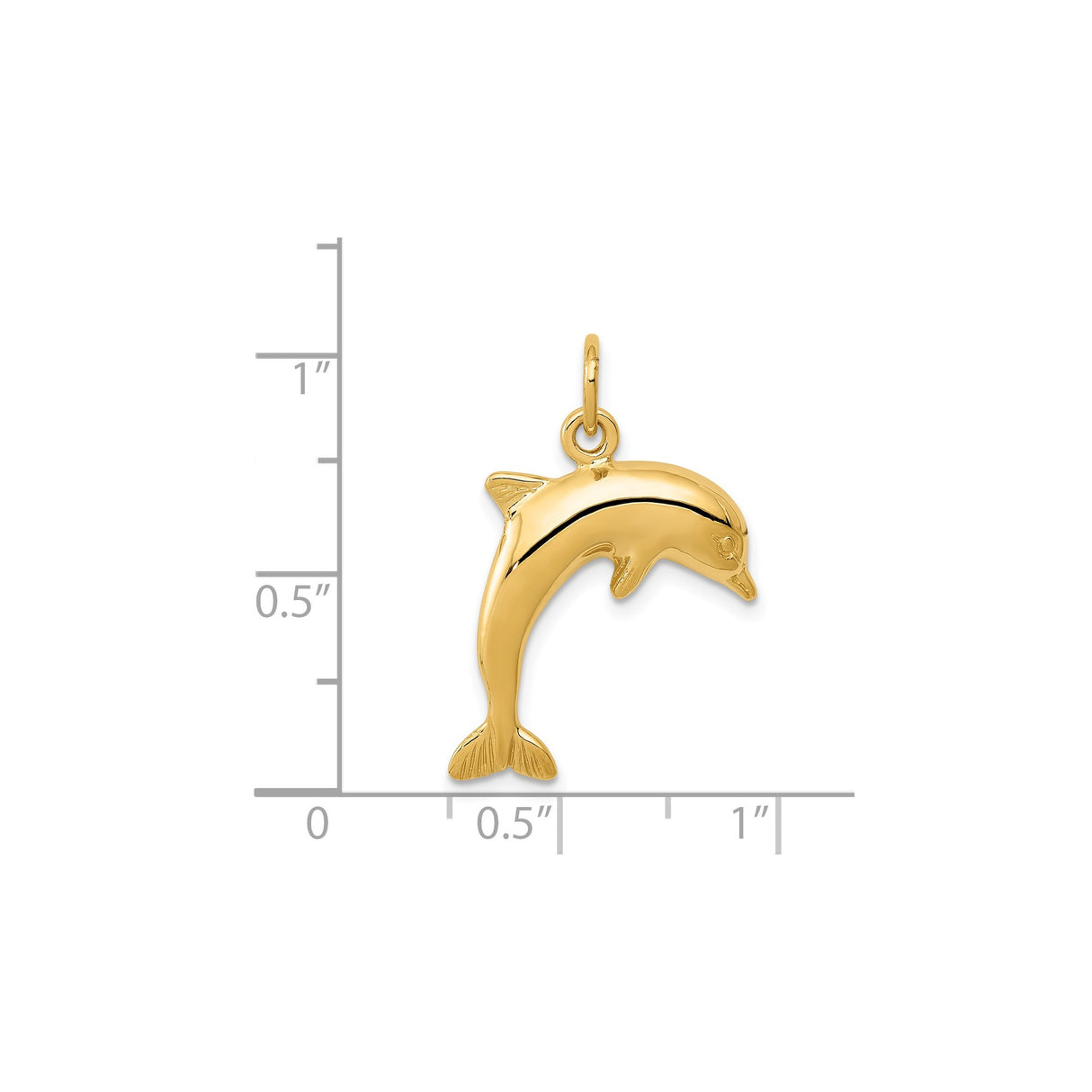 14k Yellow Gold Dolphin Pendant, Nautical Marine Life Charm, Unisex Beach Jewelry