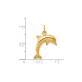 14k Yellow Gold Dolphin Pendant, Nautical Marine Life Charm, Unisex Beach Jewelry