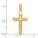 14k Yellow Gold Crucifix Cross Pendant with Jesus Figure, Religious Christian Jewelry